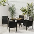 vidaXL PE Rattan/Steel/Solid Acacia Wood Outdoor Dining Set in Black