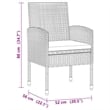 vidaXL PE Rattan/Steel/Solid Acacia Wood Outdoor Dining Set in Black