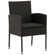 vidaXL PE Rattan/Steel/Solid Acacia Wood Outdoor Dining Set in Black