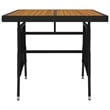 vidaXL PE Rattan/Steel/Solid Acacia Wood Outdoor Dining Set in Black