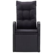 vidaXL PE Rattan/Powder-Coated Steel/Glass Garden Dining Set in Black