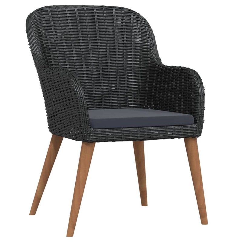 vidaXL Garden Dining Set in Black/Dark Gray