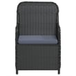 vidaXL Poly Rattan/Powder-Coated Steel/Glass Garden Dining Set in Black