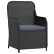 vidaXL Poly Rattan/Powder-Coated Steel/Glass Garden Dining Set in Black