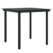 vidaXL Poly Rattan/Powder-Coated Steel/Glass Garden Dining Set in Black