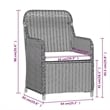 vidaXL Poly Rattan/Powder-Coated Steel/Glass Garden Dining Set in Black