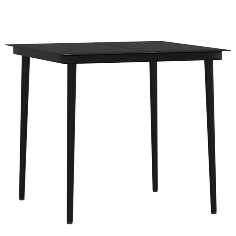 vidaXL Garden Dining Set in Brown and Black With in Dark Gray Cushions