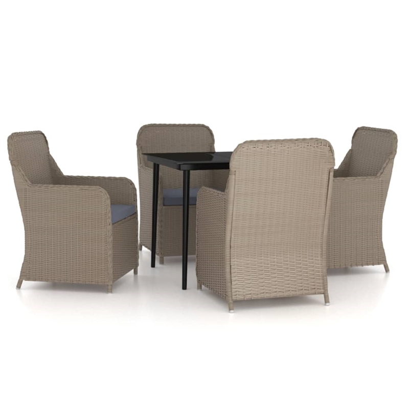 vidaXL Garden Dining Set in Brown and Black