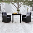 vidaXL Powder-Coated Steel 3 Piece Set Garden Dining Set in Black