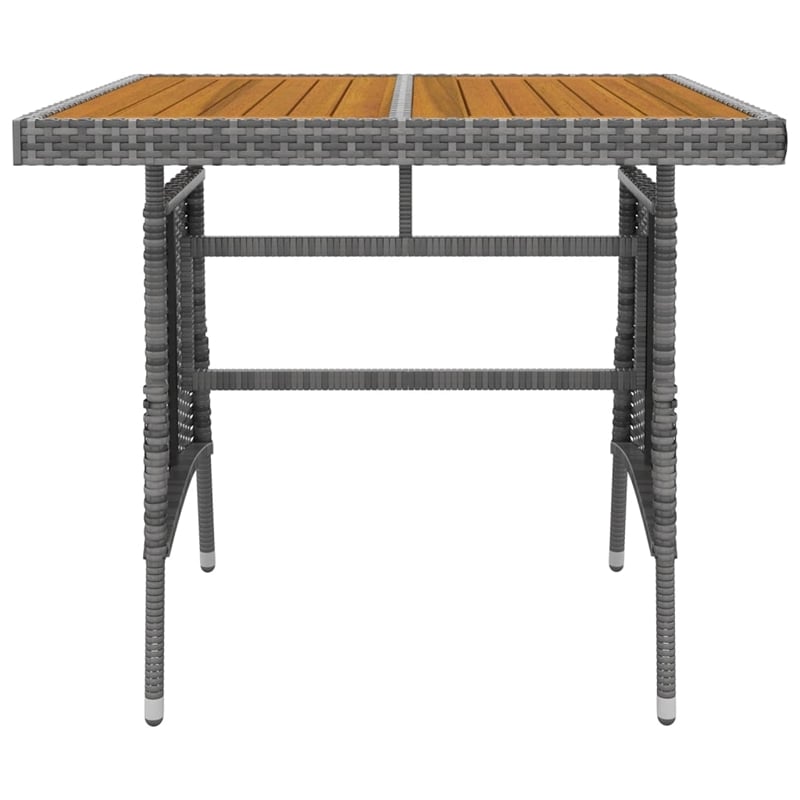 vidaXL PE Rattan Standard Durable Outdoor Dining Set in Gray