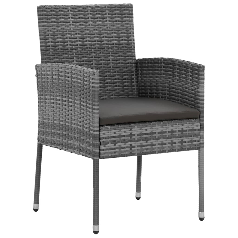 vidaXL PE Rattan Standard Durable Outdoor Dining Set in Gray