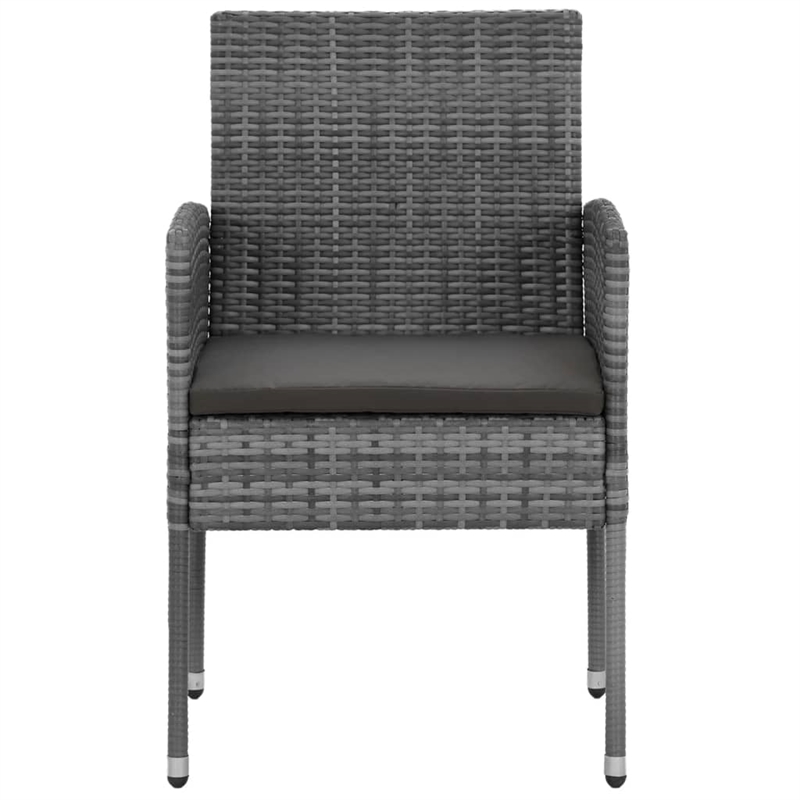vidaXL PE Rattan Standard Durable Outdoor Dining Set in Gray
