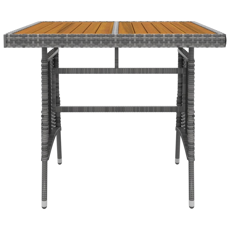 vidaXL PE Rattan Standard Durable Outdoor Dining Set in Gray