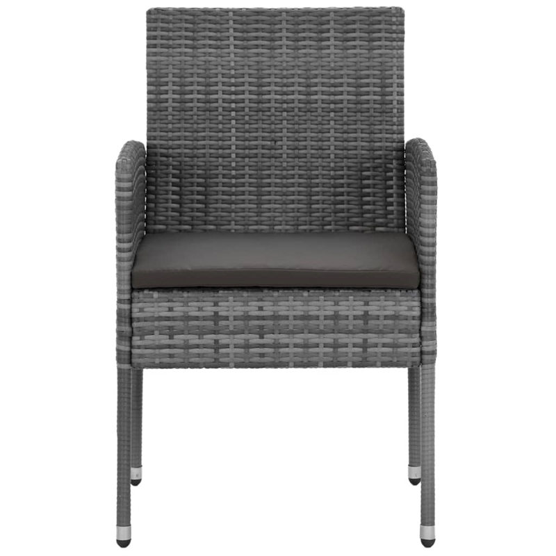 vidaXL PE Rattan Standard Durable Outdoor Dining Set in Gray