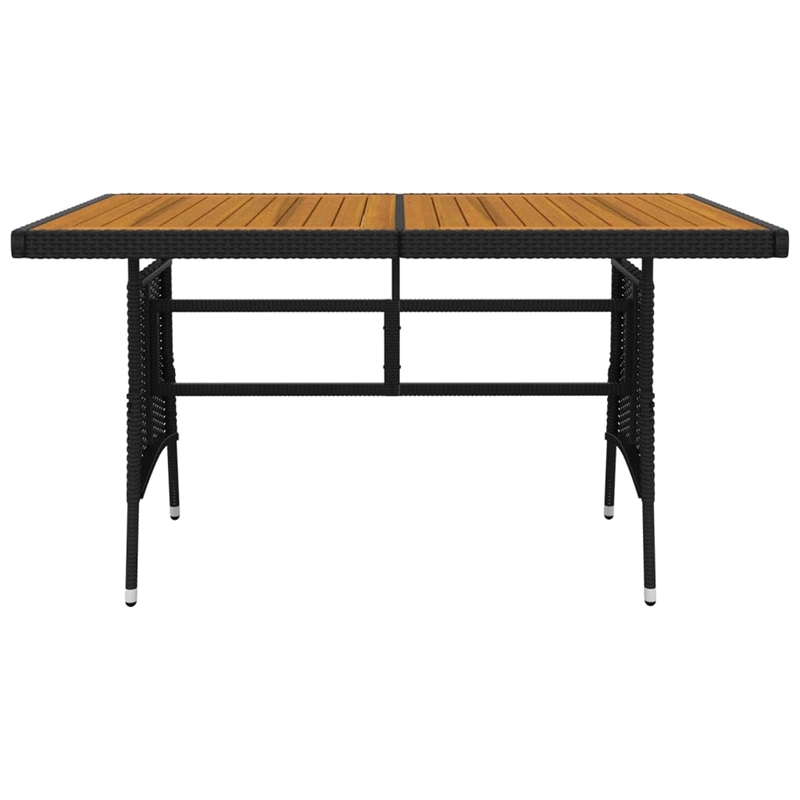 vidaXL PE Rattan Large Ergonomic Outdoor Dining Set in Black