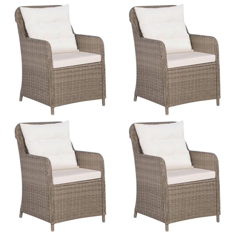 vidaXL Garden Dining Set in Brown/Cream White/Black