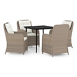 vidaXL Garden Dining Set in Brown/Cream White/Black