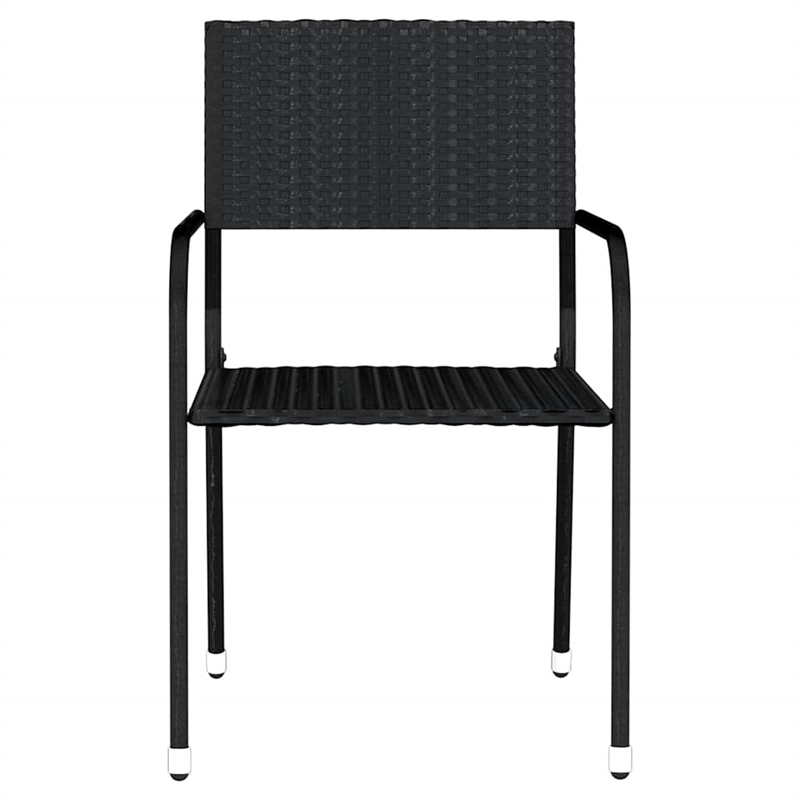 vidaXL Powder-Coated Steel & Glass Garden Dining Set in Black