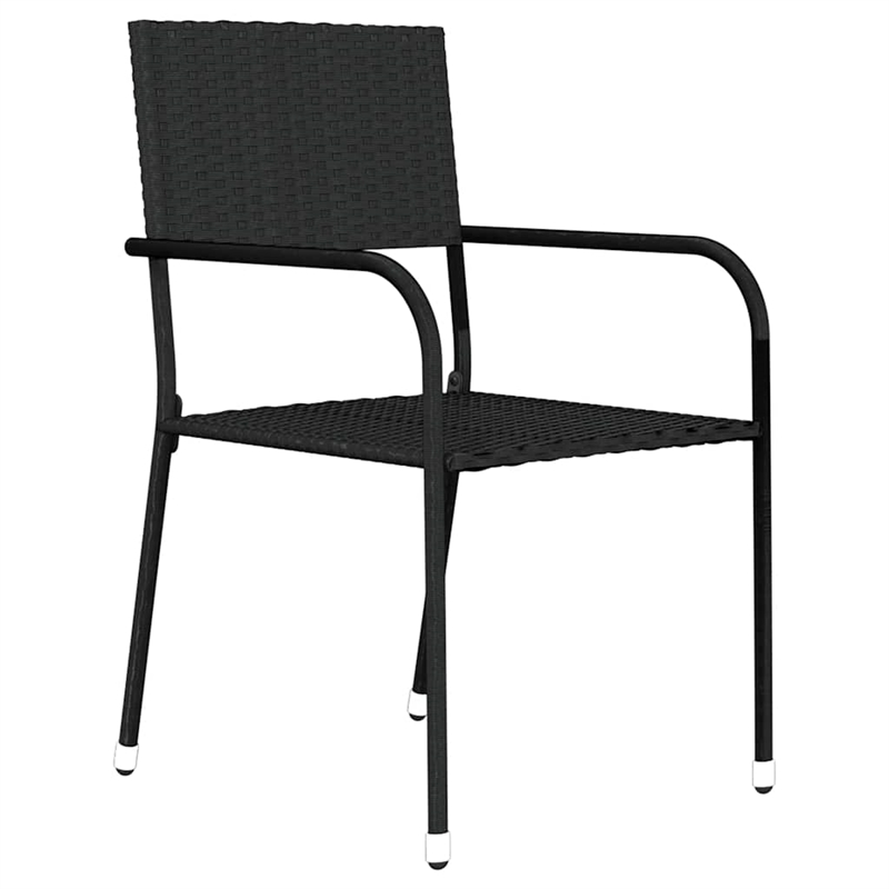 vidaXL Powder-Coated Steel & Glass Garden Dining Set in Black