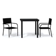 vidaXL Powder-Coated Steel & Glass Garden Dining Set in Black