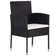 vidaXL PE Rattan Garden Dining Set in Black/Cream White