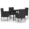 vidaXL Garden Dining Set in Black and Dark Gray