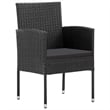 vidaXL Garden Dining Set in Black and Dark Gray