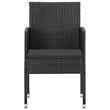vidaXL Garden Dining Set in Black and Dark Gray