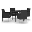 vidaXL Garden Dining Set in Black and Dark Gray