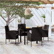 vidaXL Garden Dining Set in Black and Dark Gray