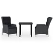 vidaXL Powder-Coated Steel Medium Garden Dining Set in Dark Gray