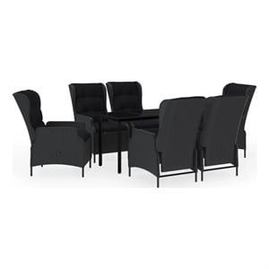 vidaXL Garden Dining Set in Dark Gray/Black