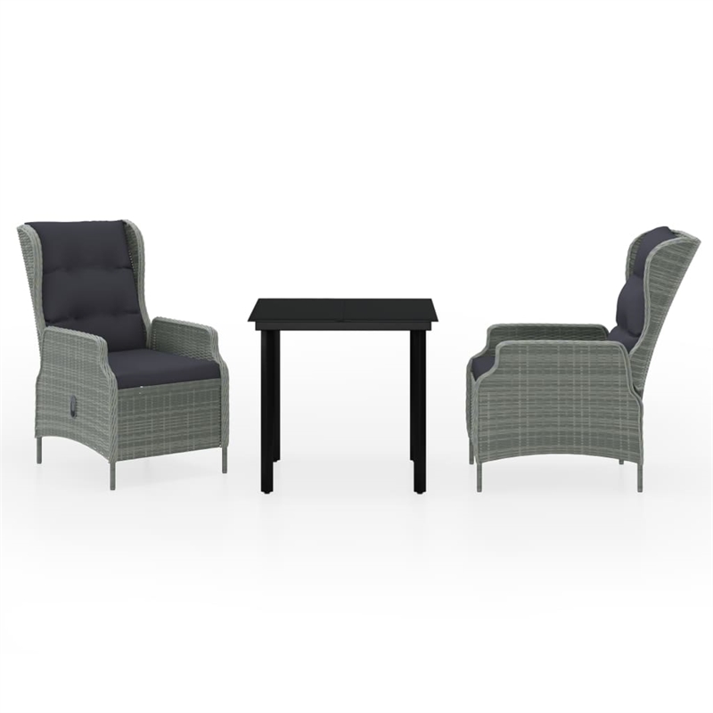 vidaXL Garden Dining Set in Light Gray/Black