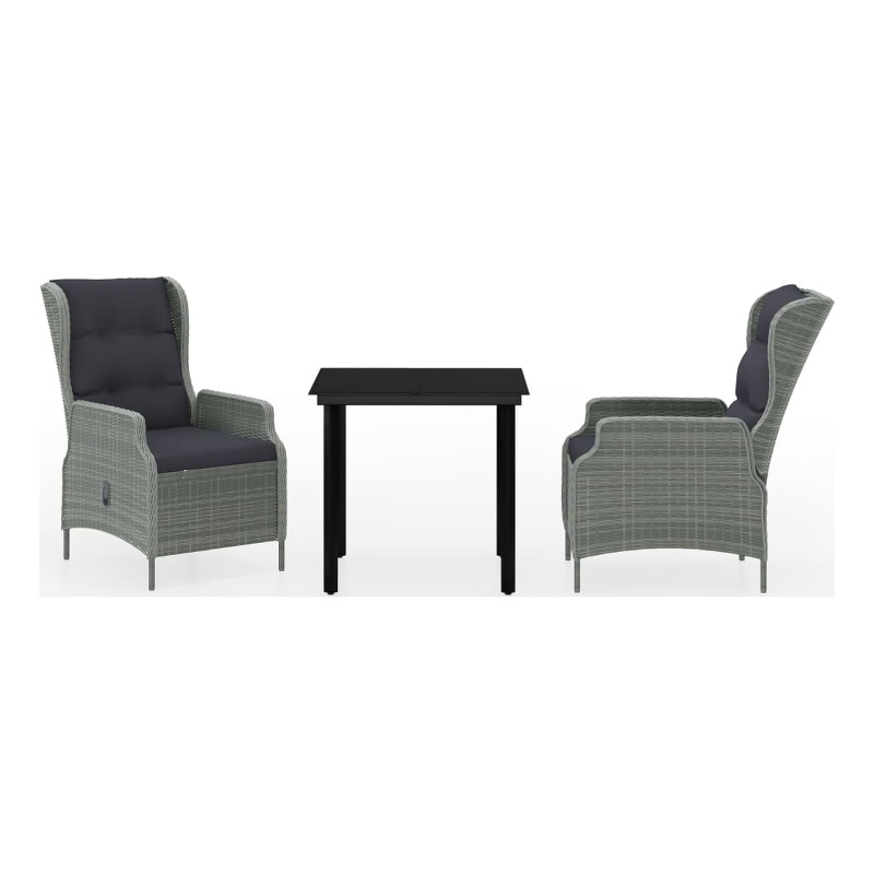 vidaXL Garden Dining Set in Light Gray/Black