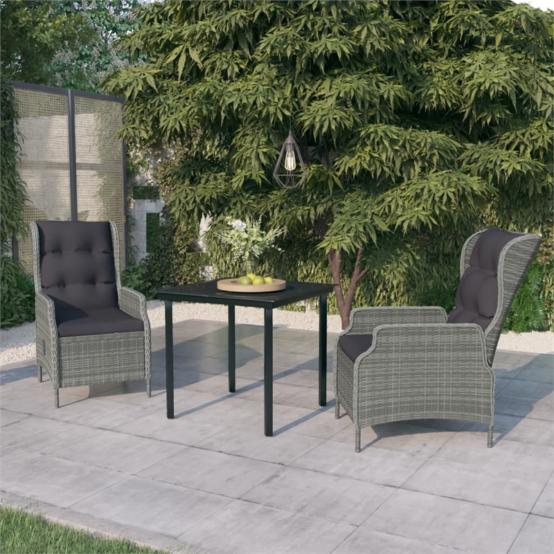 vidaXL Garden Dining Set in Light Gray/Black