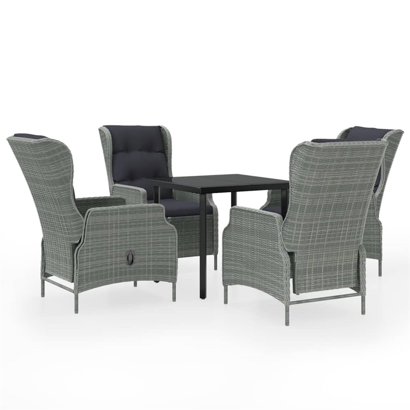 vidaXL Garden Dining Set in Light Gray/Black