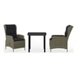 vidaXL Powder-Coated Steel 3 Piece Garden Dining Set in Brown