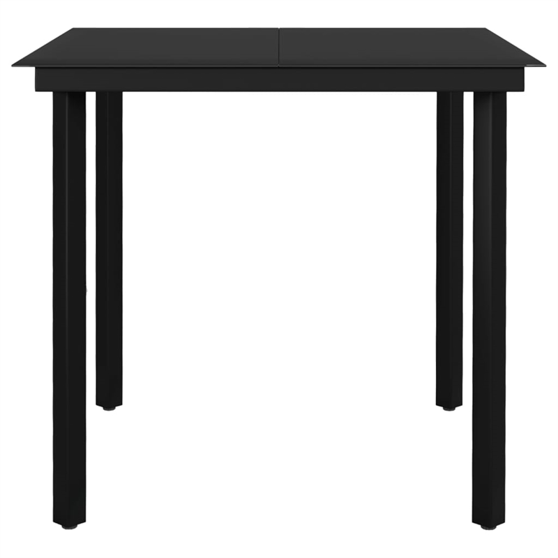 vidaXL Powder-Coated Steel & Glass Garden Dining Set in Brown