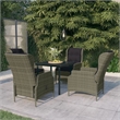 vidaXL Powder-Coated Steel & Glass Garden Dining Set in Brown
