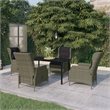 vidaXL Garden Dining Set Chair in Brown/Cushions in Black/Table in Black