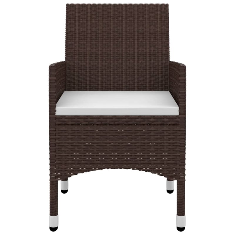 vidaXL PE Rattan 5 Piece Garden Dining Set in Brown