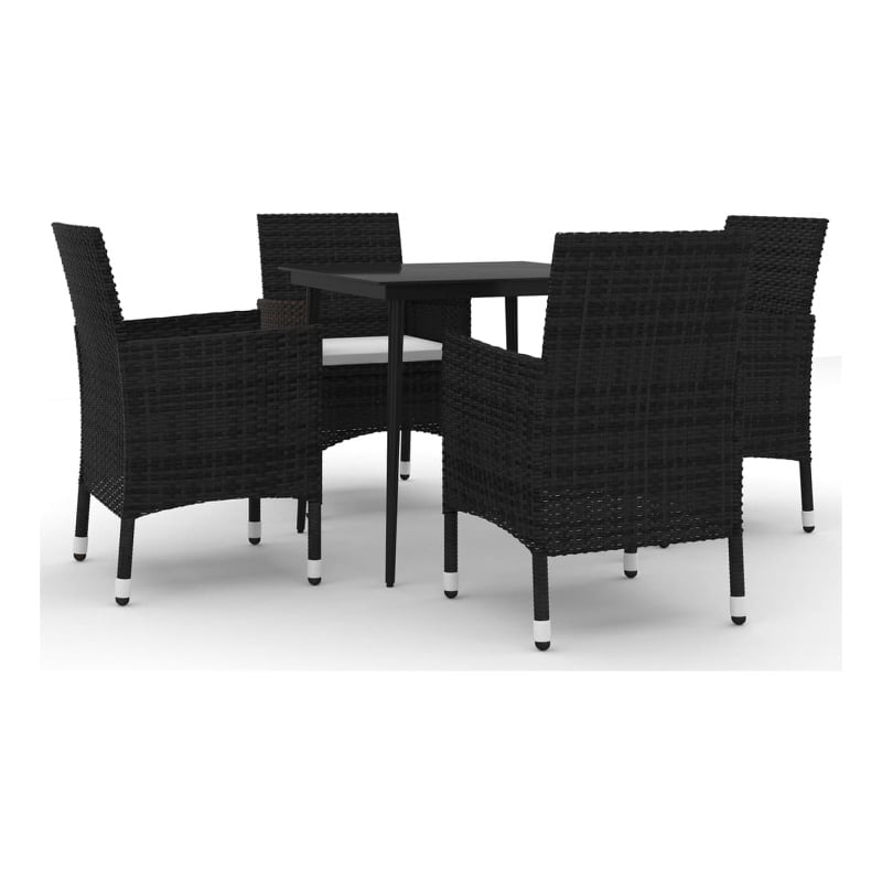 vidaXL 5 Piece Garden Dining Set in Black