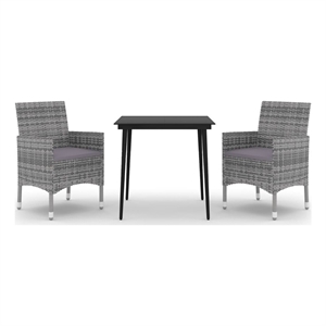 vidaXL PE Rattan 9.8 Square iGarden Dining Set in Gray