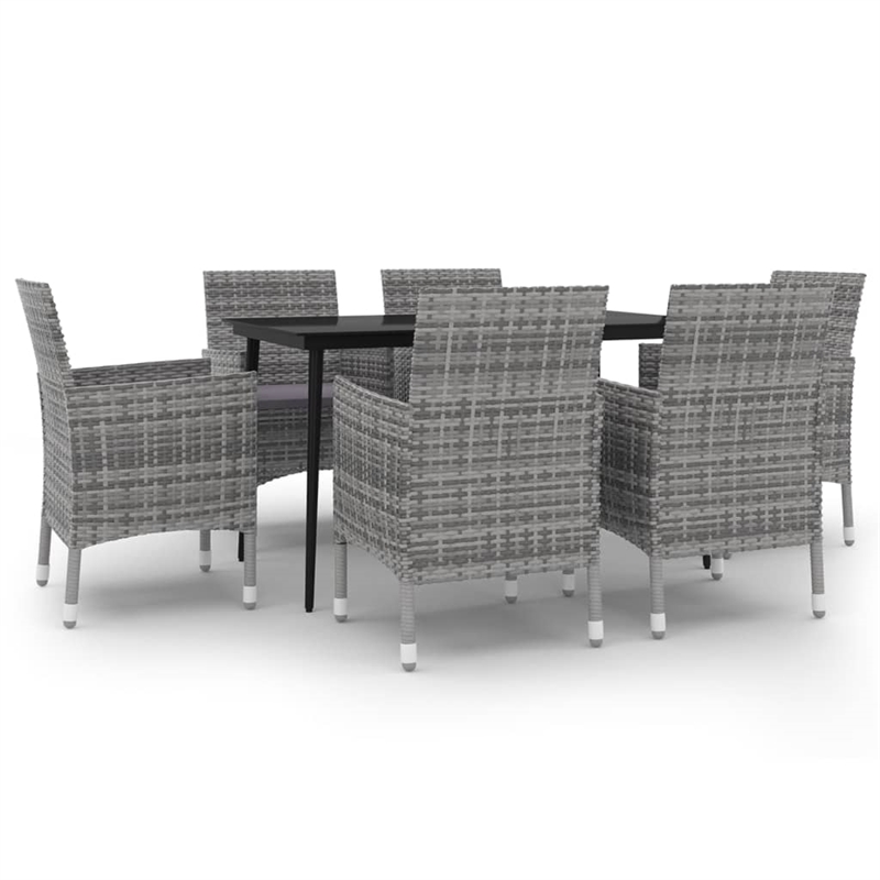 vidaXL PE Rattan Medium Garden Dining Set in Gray
