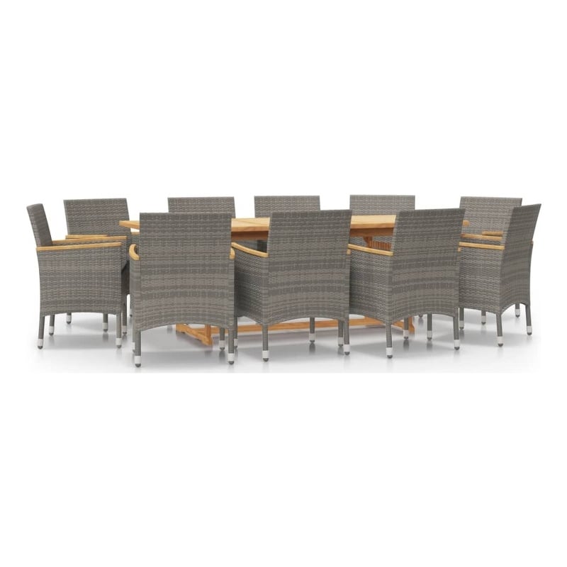 vidaXL Garden Dining Set in Gray