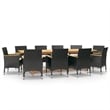 vidaXL Garden Dining Set in Black/Cream White