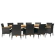 vidaXL Garden Dining Set in Black/Cream White