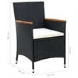 vidaXL Garden Dining Set in Black/Cream White