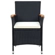 vidaXL Garden Dining Set in Black/Cream White