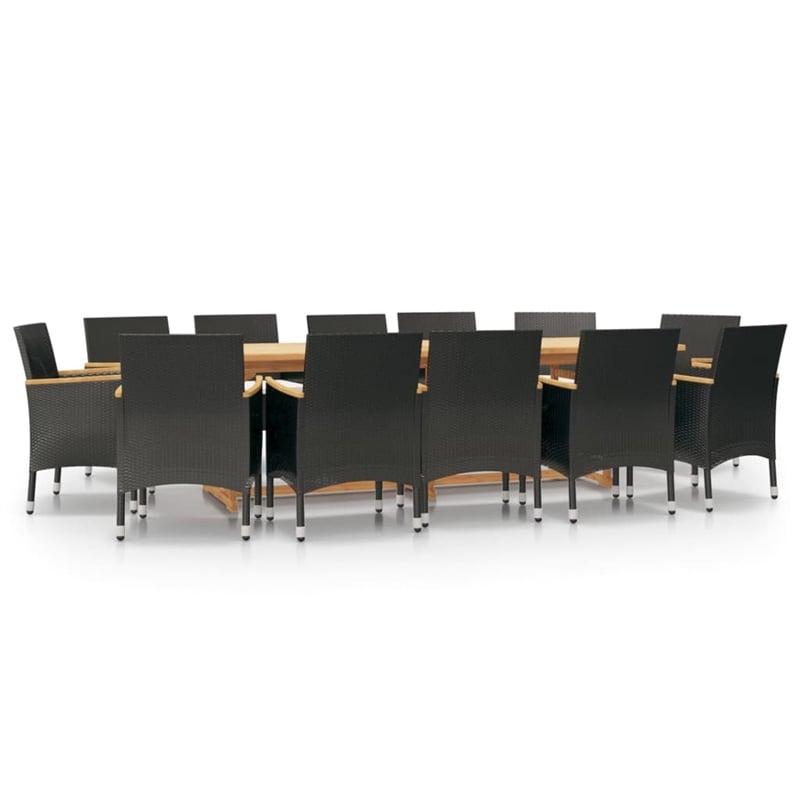 vidaXL Garden Dining Set in Black/Cream White